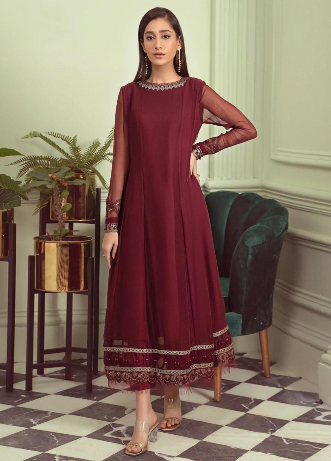 Xenia Formals Pret Embroidered Chiffon 3 Piece Suit DAFEENAH XFR-22-332