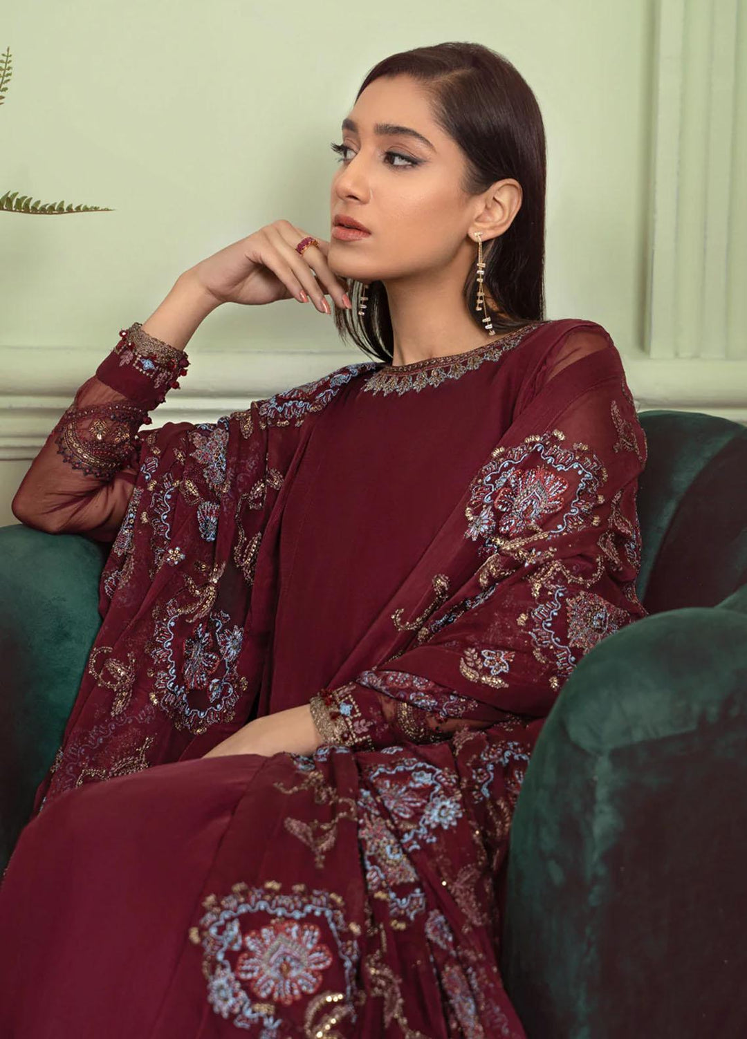 Xenia Formals Pret Embroidered Chiffon 3 Piece Suit DAFEENAH XFR-22-332