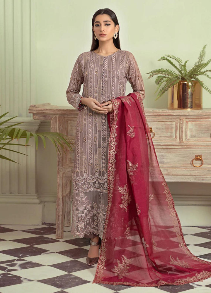 Xenia Formals Pret Embroidered Chiffon 3 Piece Suit LAMEES XFR-22-338