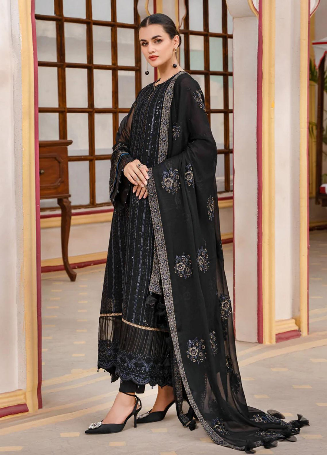 Xenia Formals Pret Embroidered Chiffon 3 Piece Suit KHAZEENA XFR-22-391
