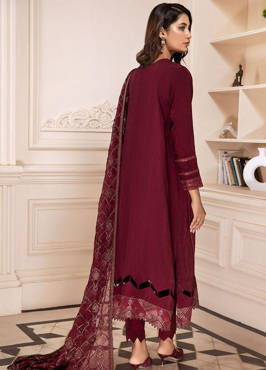 Xenia Formals Pret Embroidered Raw Silk 3 Piece Suit JODA XFR-21-275