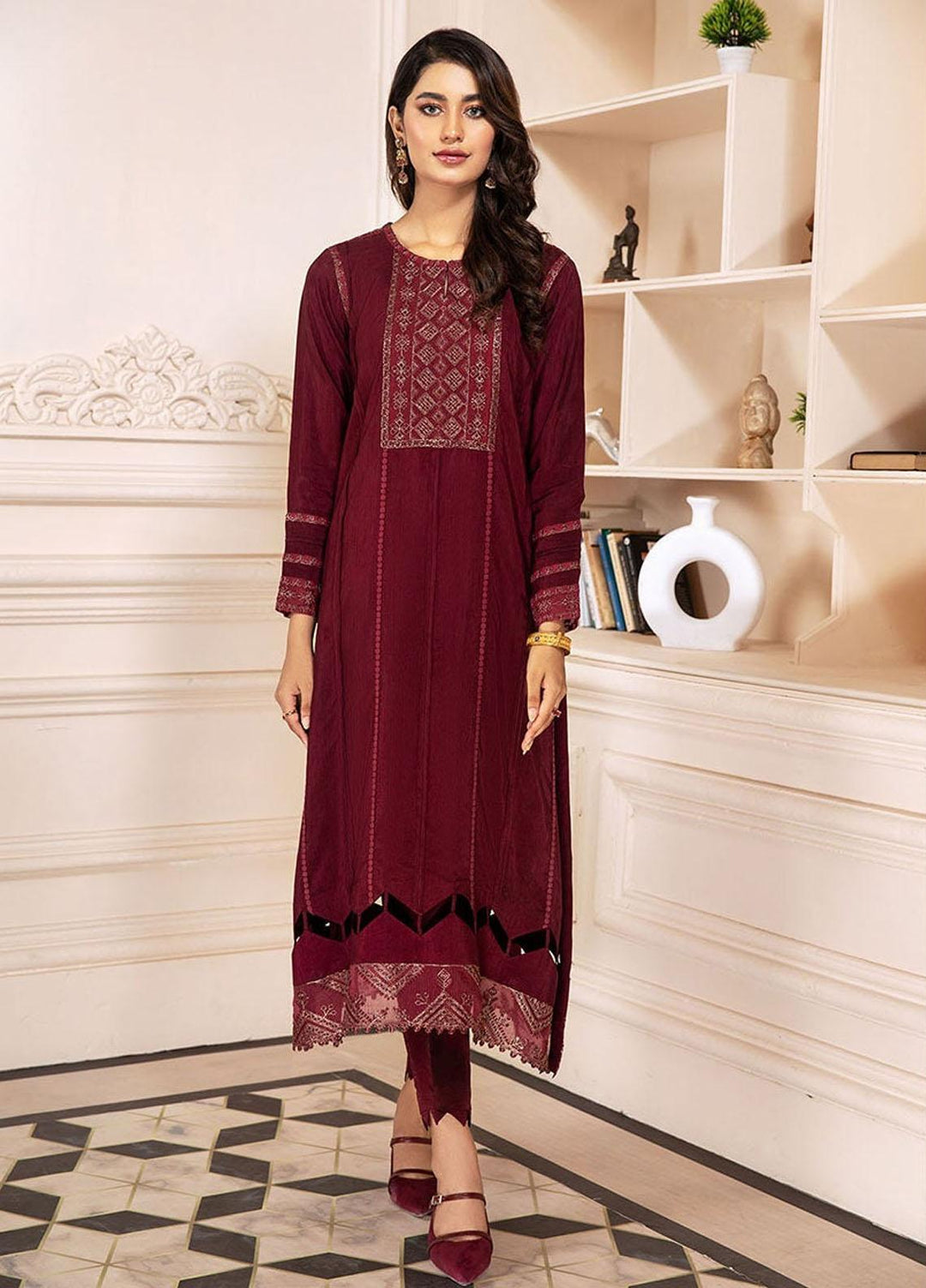 Xenia Formals Pret Embroidered Raw Silk 3 Piece Suit JODA XFR-21-275