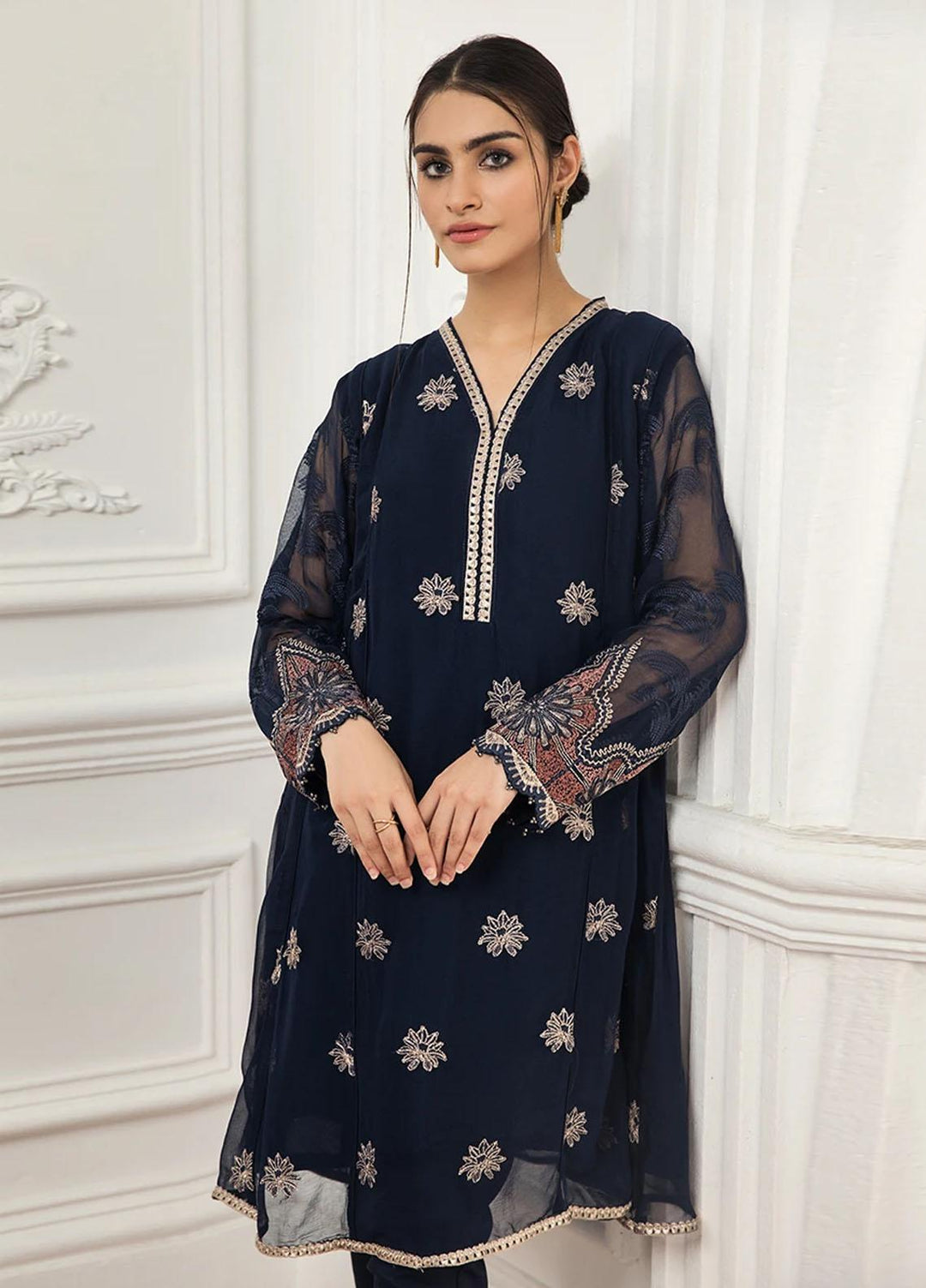 Xenia Formals Luxury Pret Embroidered Chiffon 3 Piece Dress KALALI XFR-21-230