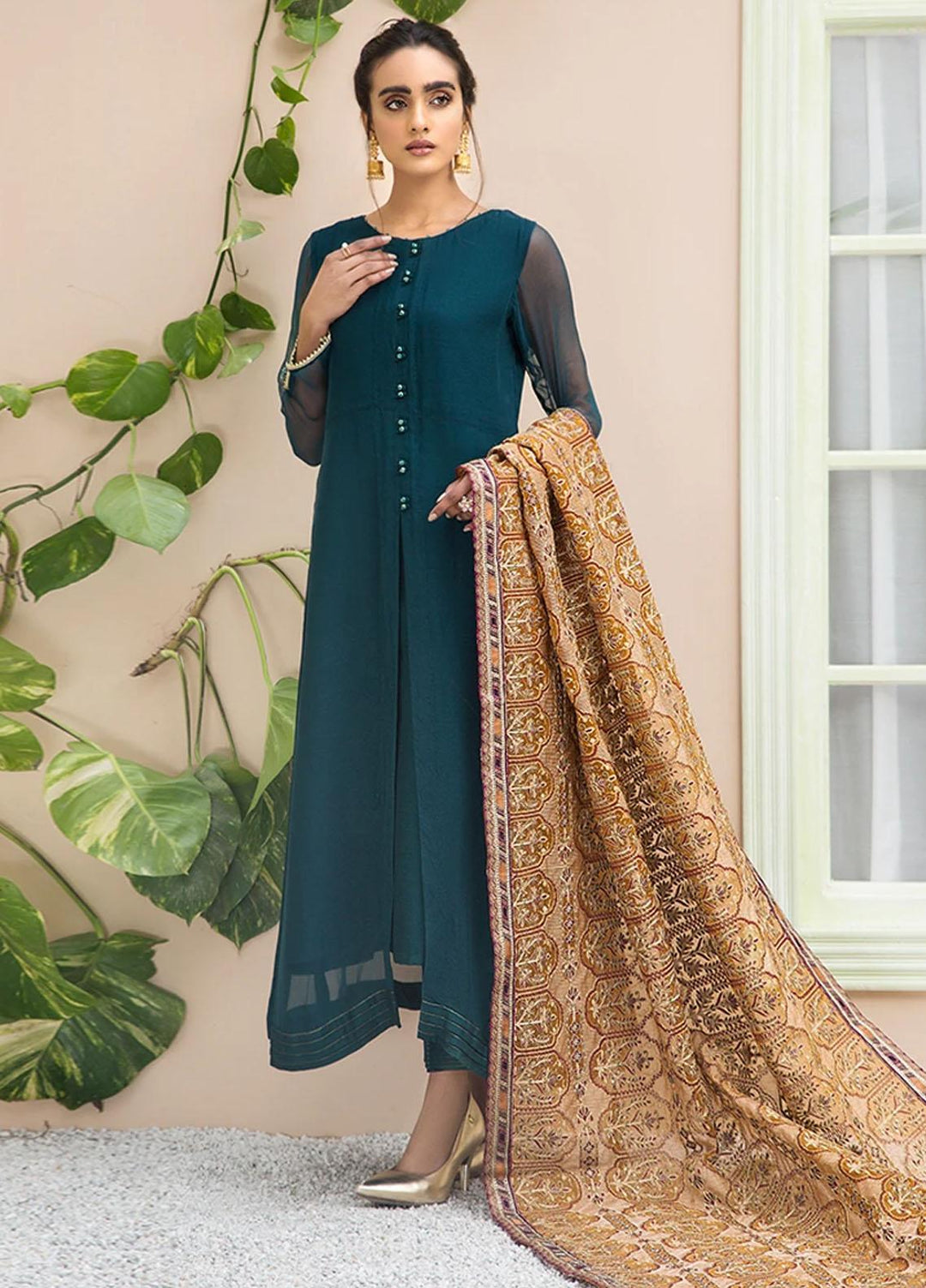 Xenia Formals Luxury Pret Embroidered Chiffon 3 Piece Dress TUSSAR XFR-20-201