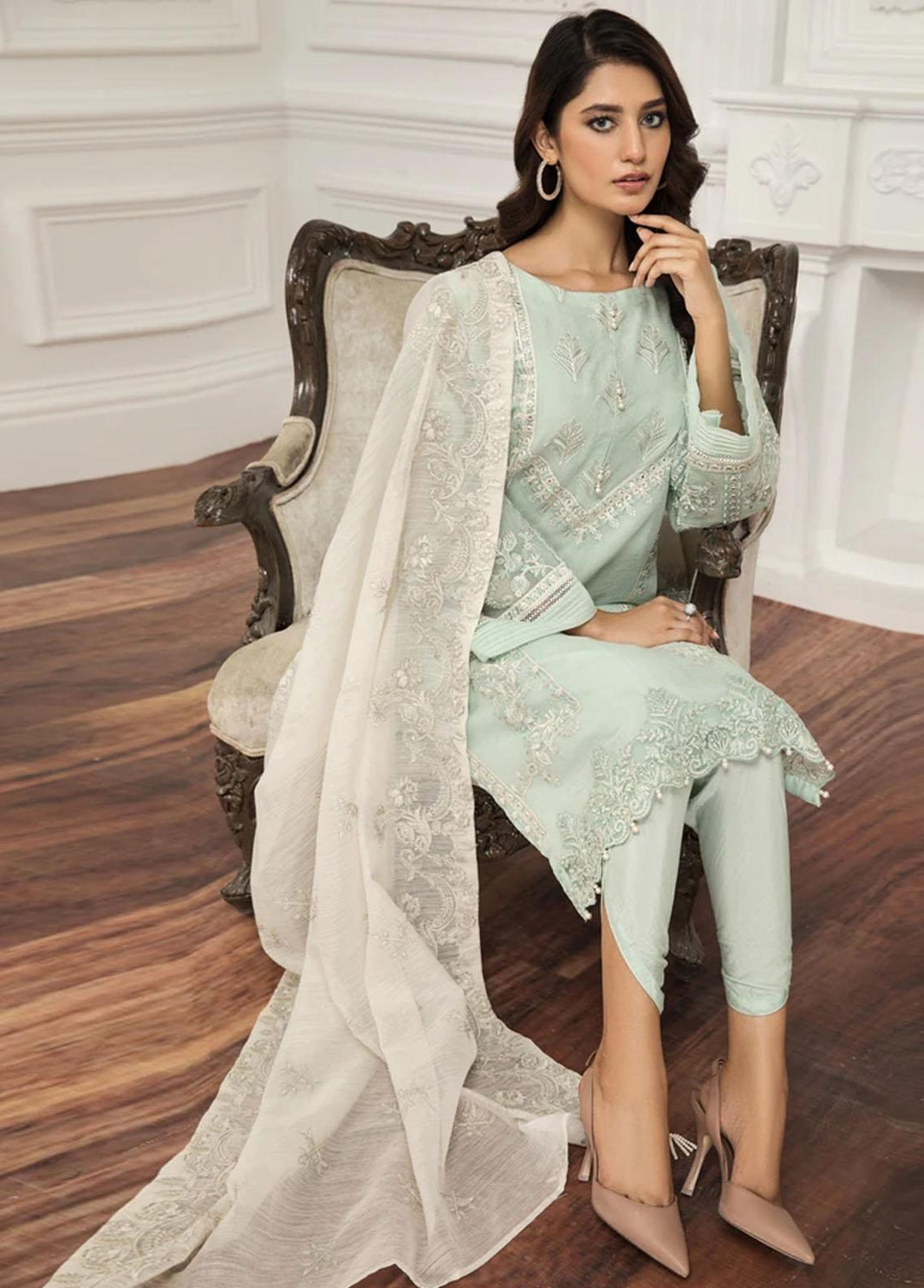 Xenia Formals Pret Embroidered Organza 3 Piece XFR-21-244 KAHEESHA