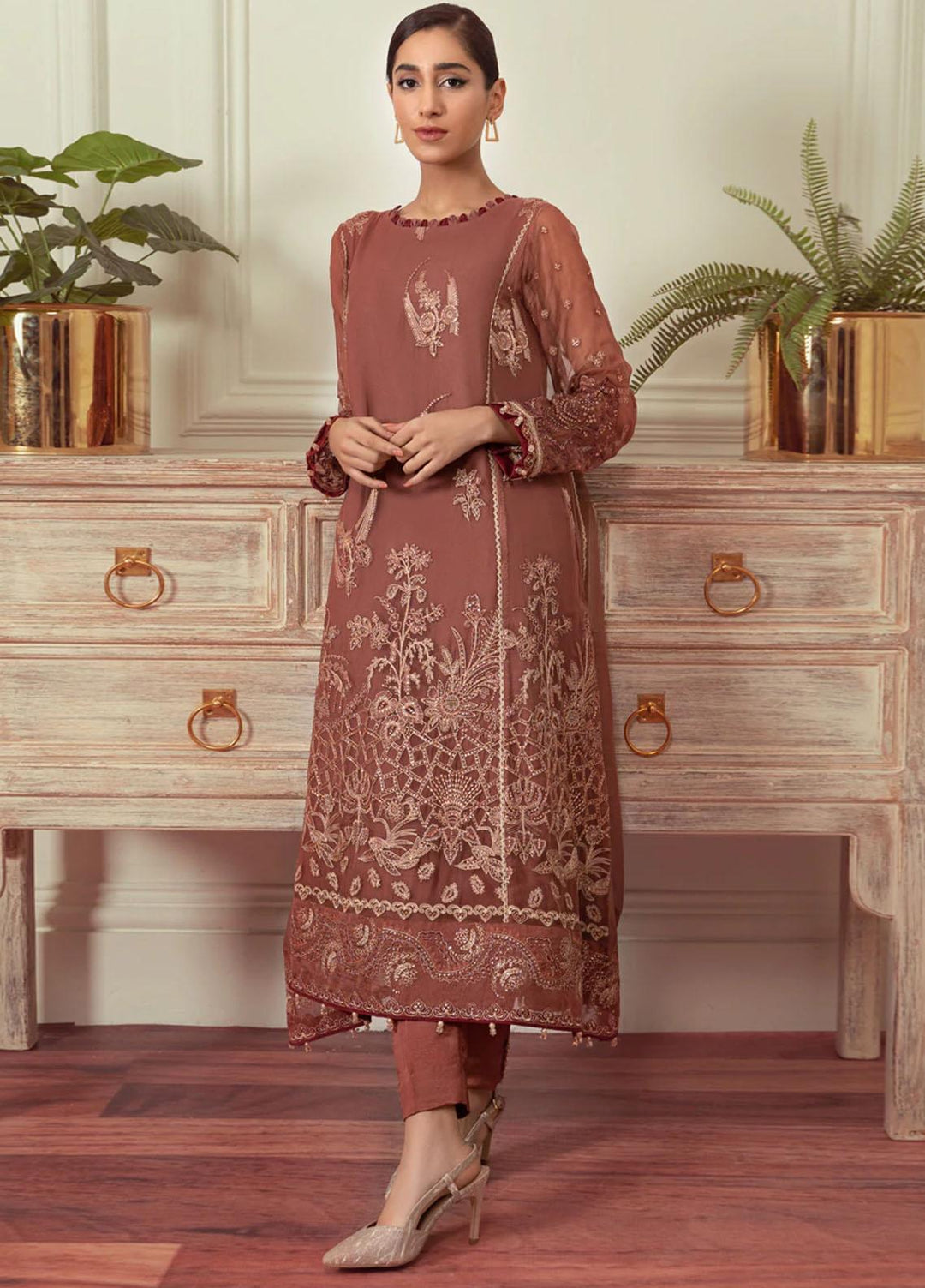 Xenia Formals Chiffon  3 Piece Suit for Women -  XFR-22-330 DAMINI