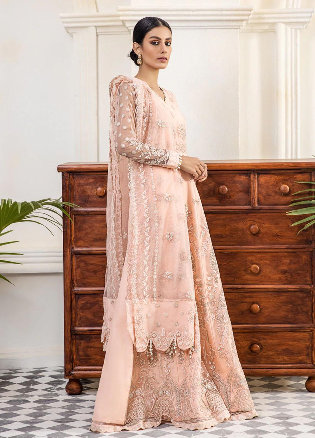 Xenia Formals Pret Embroidered Net 3 Piece Suit ZHIAN XFR-22-324