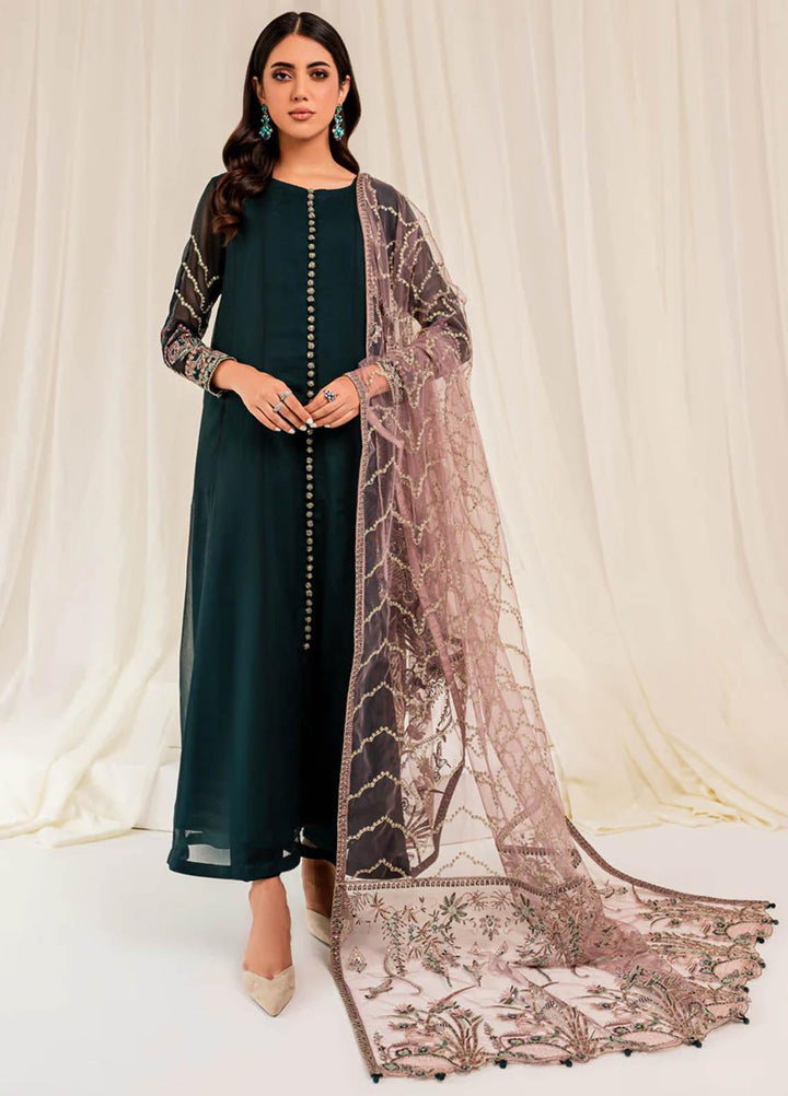 Xenia Formals Luxury Pret  Chiffon 3 Piece Dress Kanval