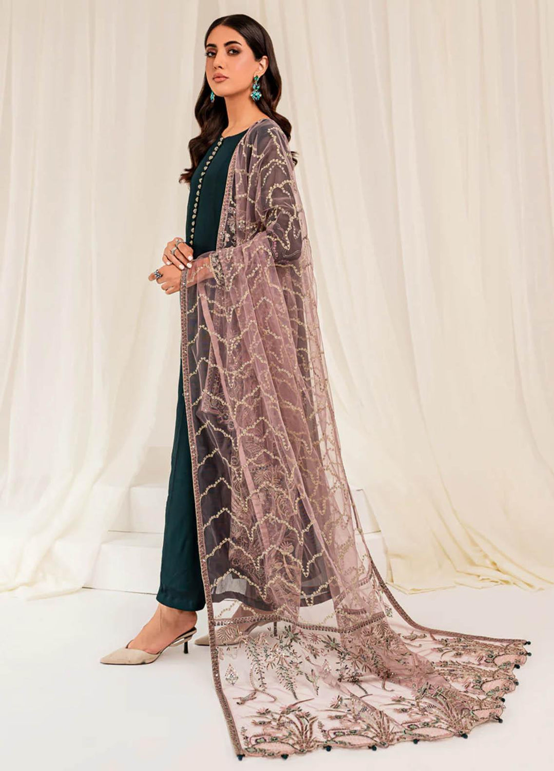 Xenia Formals Luxury Pret  Chiffon 3 Piece Dress Kanval