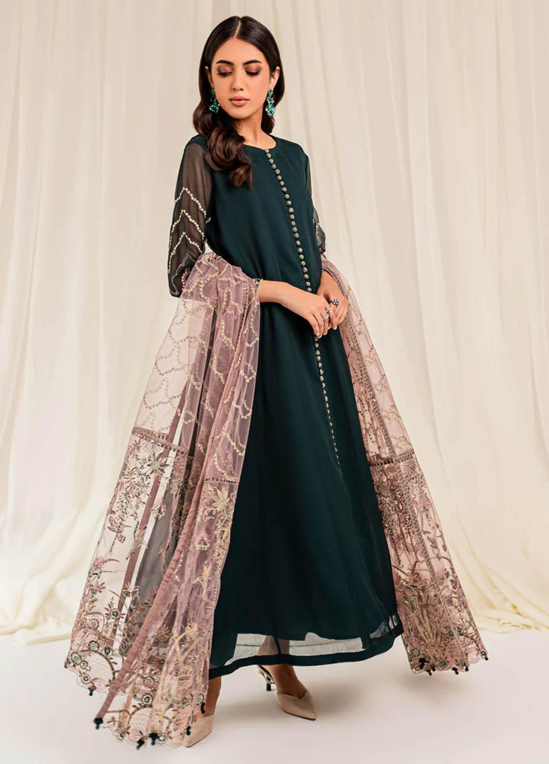 Xenia Formals Luxury Pret  Chiffon 3 Piece Dress Kanval