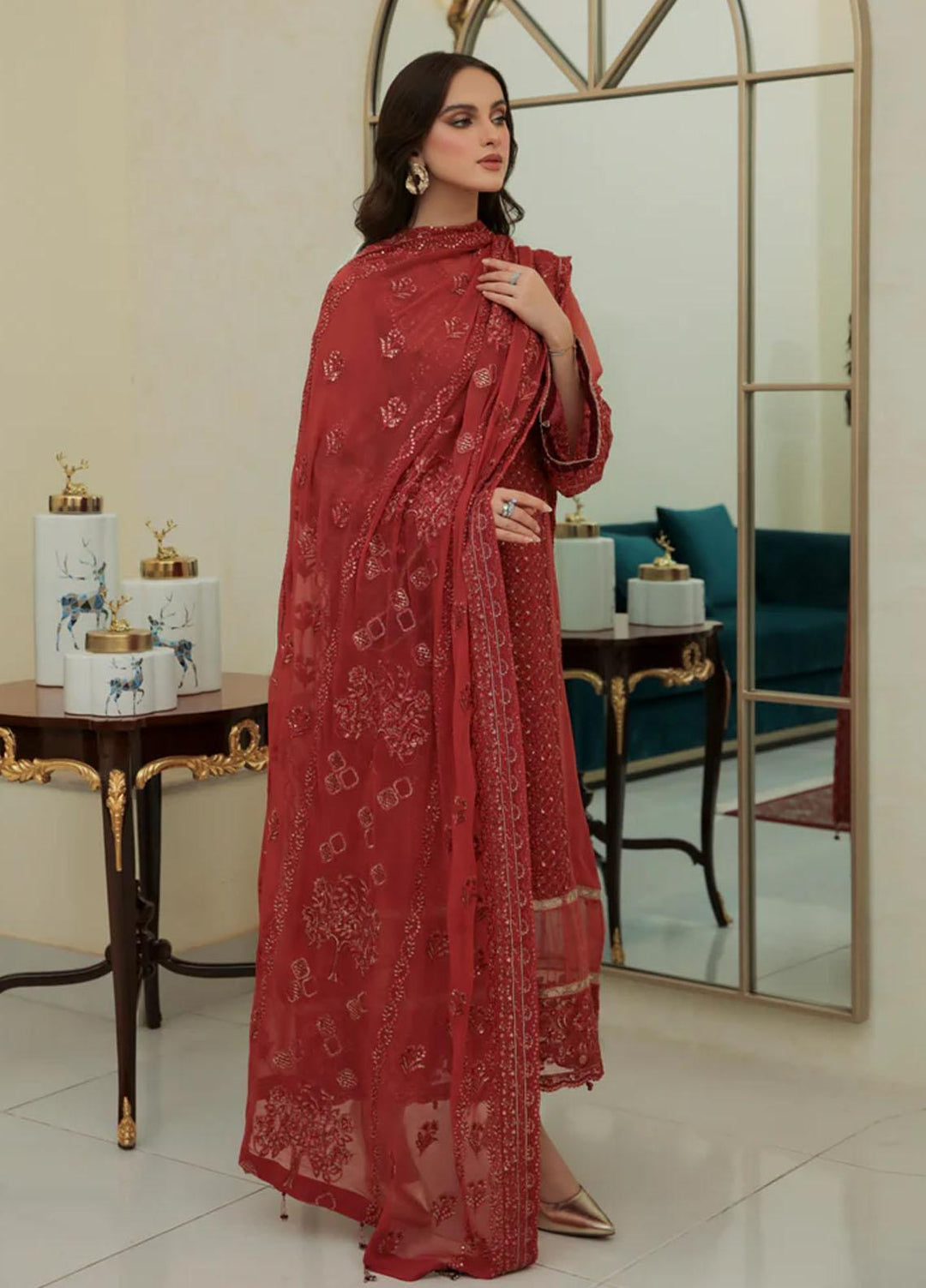 Xenia Formals Luxury Pret  Chiffon 3 Piece Dress XFR-22-406 SWABI