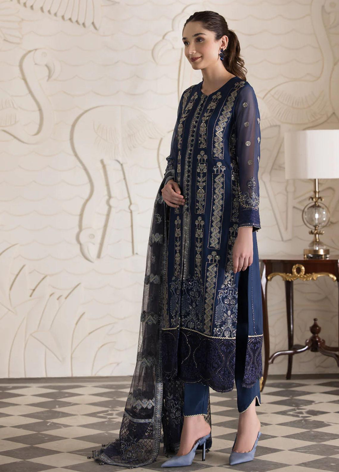 Xenia Formals Luxury Pret  Chiffon 3 Piece Dress XFR-22-421 MAEVE