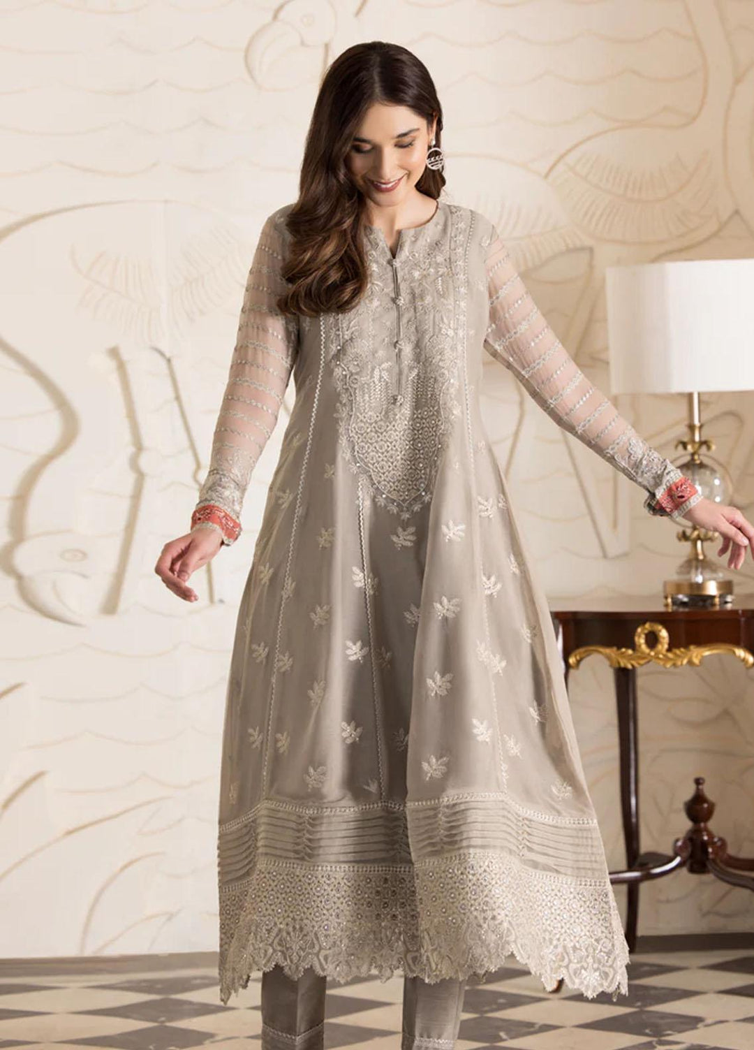 Xenia Formals Luxury Pret  Chiffon 3 Piece Dress XFR-22-419 ROSETTE