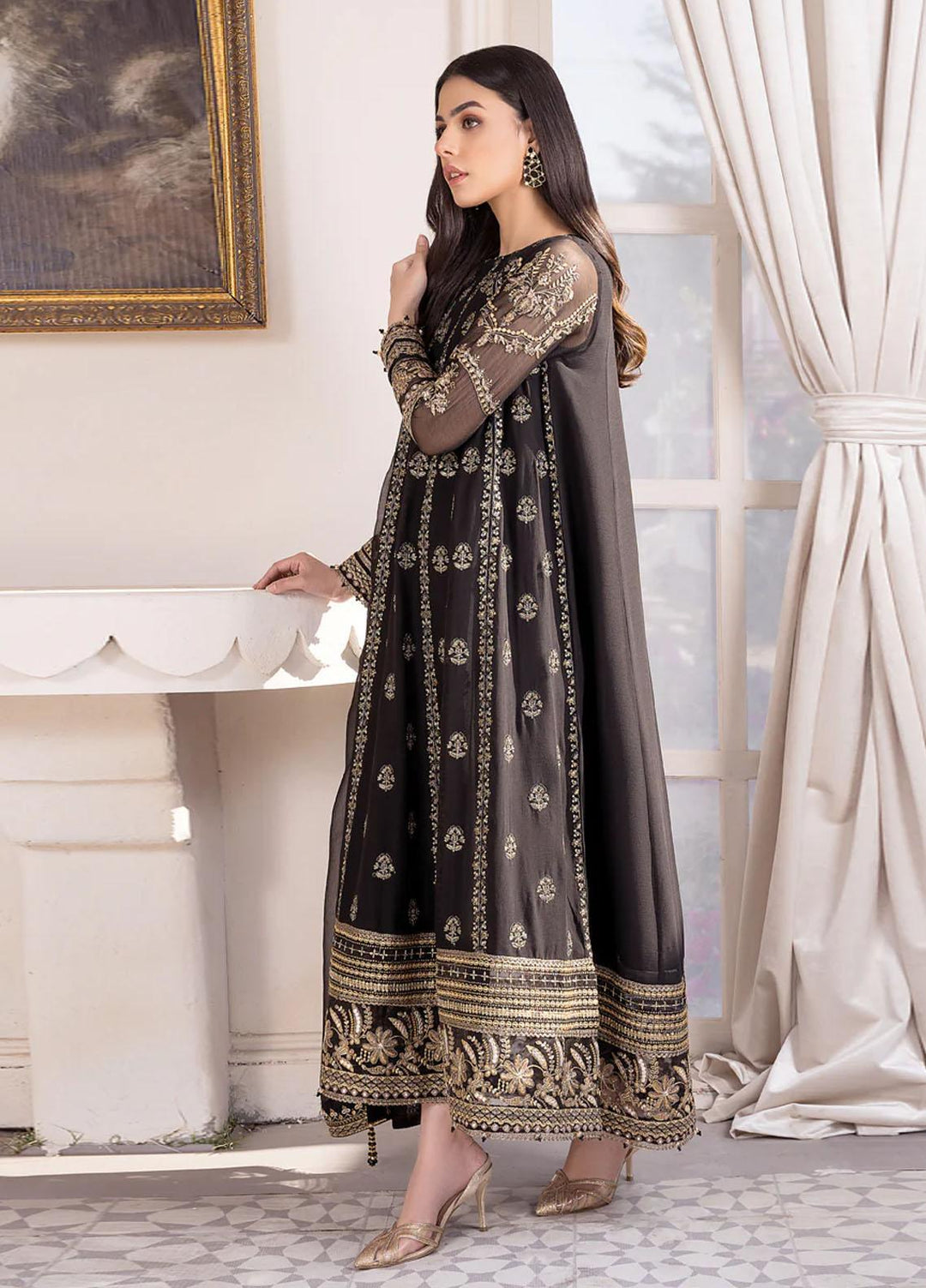 Xenia Formals Luxury Pret  Chiffon 3 Piece Dress XFR-23-449 QAIS