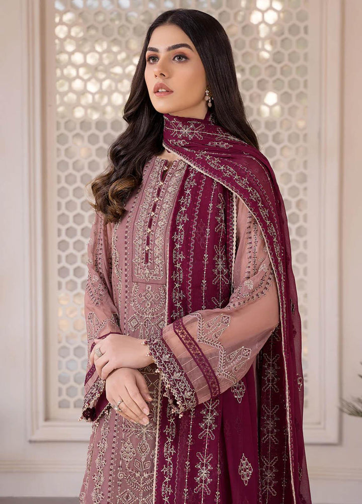 Xenia Formals Luxury Pret  Chiffon 3 Piece Dress Qausim