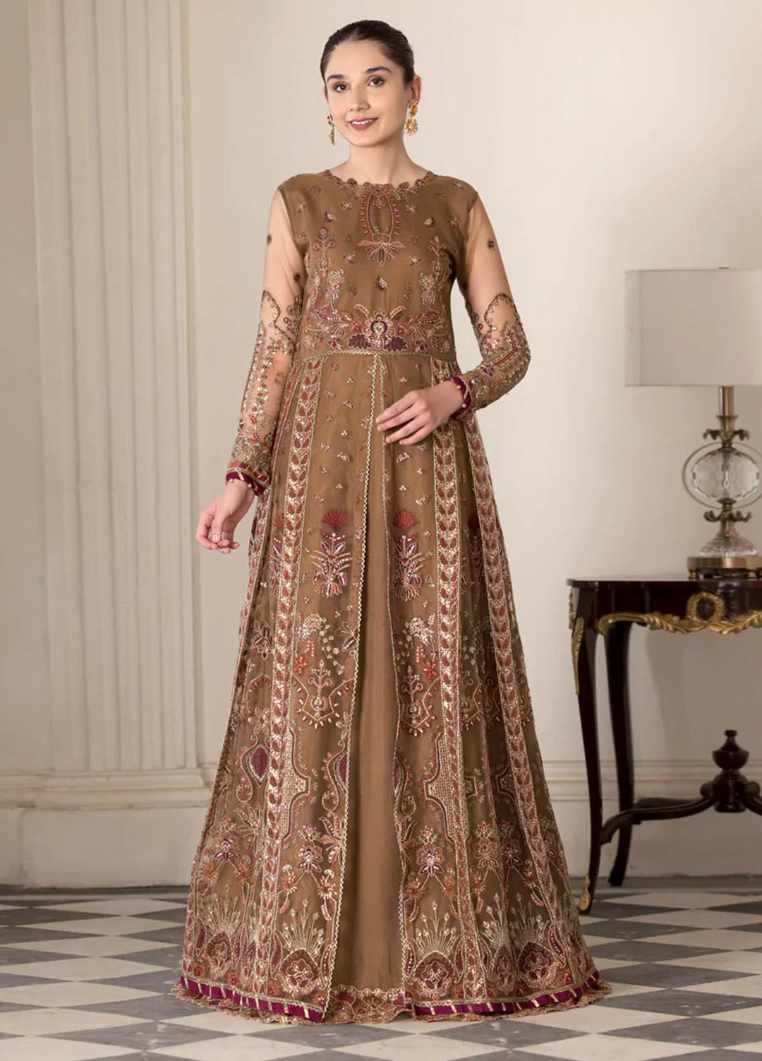 Xenia Formals Luxury Pret  Net 3 Piece Dress SOFIA XFR-22-425