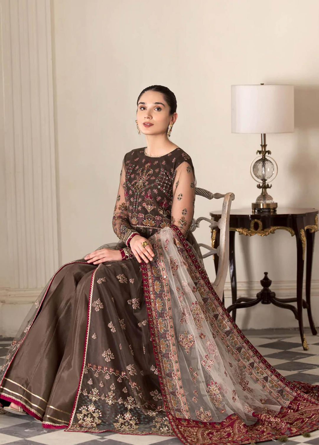 Xenia Formals Luxury Pret  Net 3 Piece Dress ELENA XFR-22-426