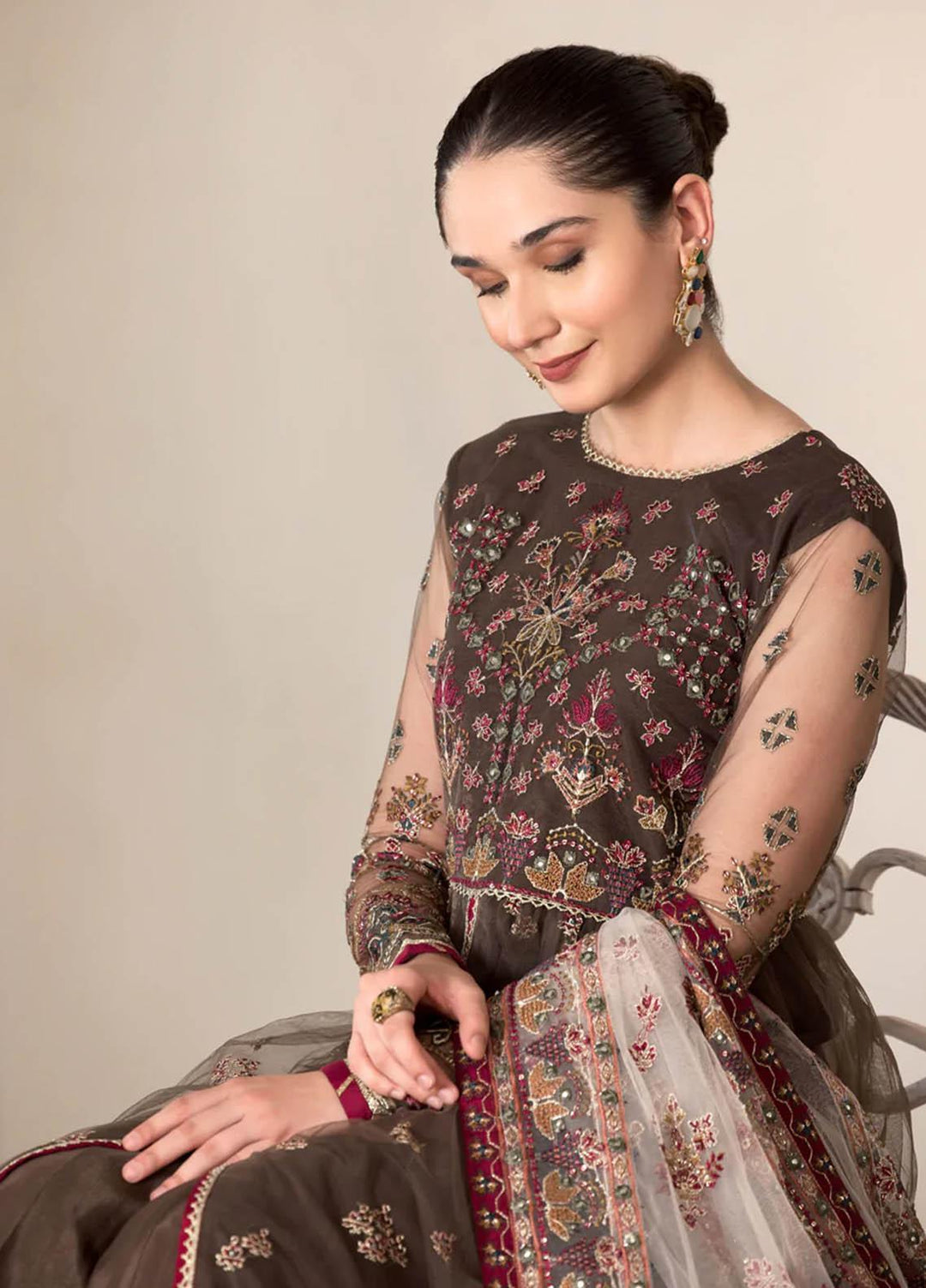 Xenia Formals Luxury Pret  Net 3 Piece Dress ELENA XFR-22-426