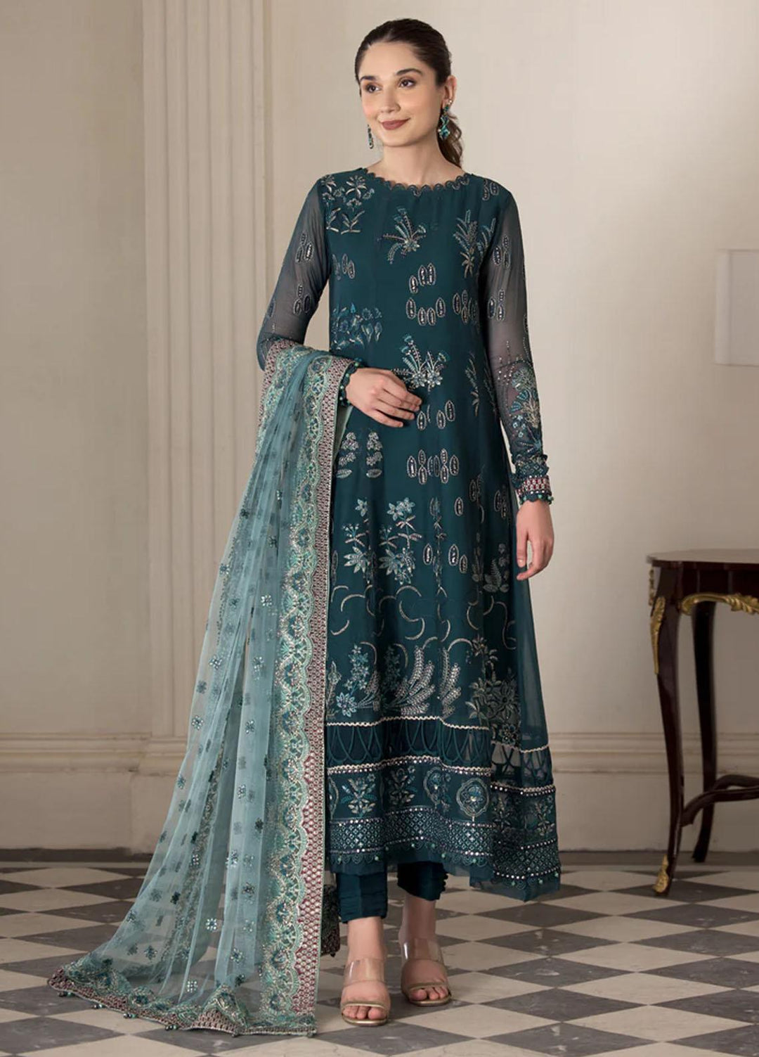 Xenia Formals Luxury Pret  Chiffon 3 Piece Dress AVENA XFR-22-422