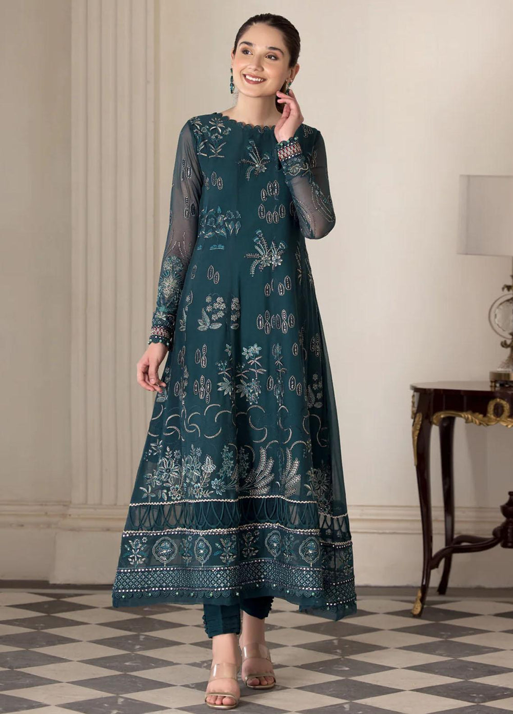 Xenia Formals Luxury Pret  Chiffon 3 Piece Dress AVENA XFR-22-422