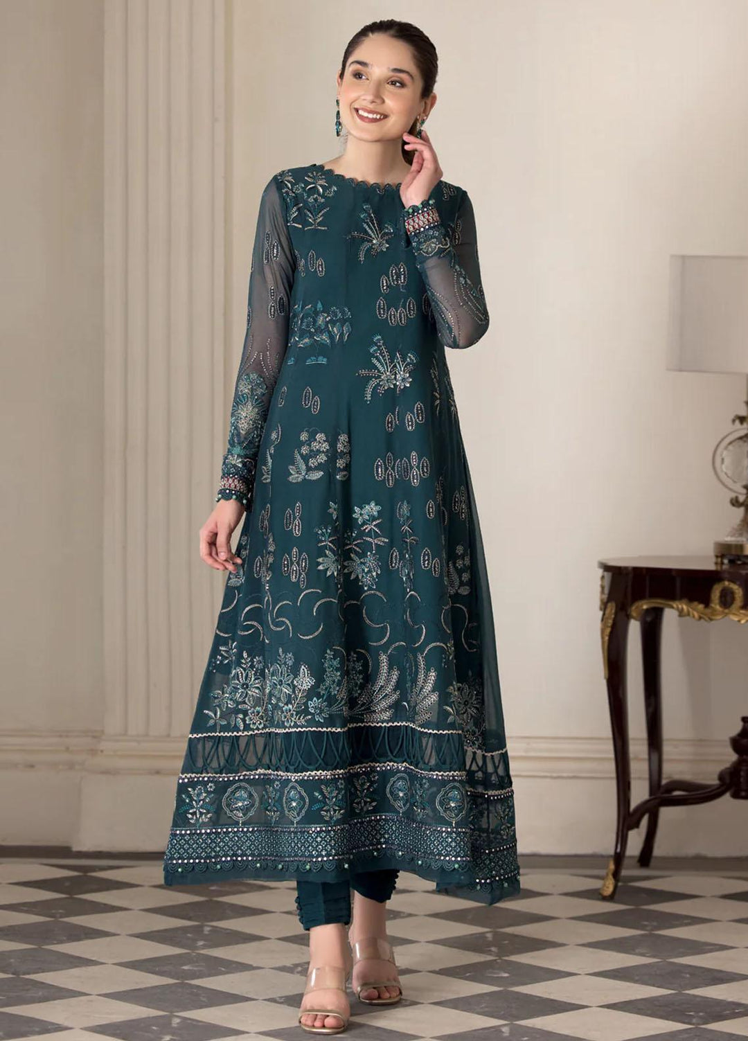 Xenia Formals Luxury Pret  Chiffon 3 Piece Dress AVENA XFR-22-422