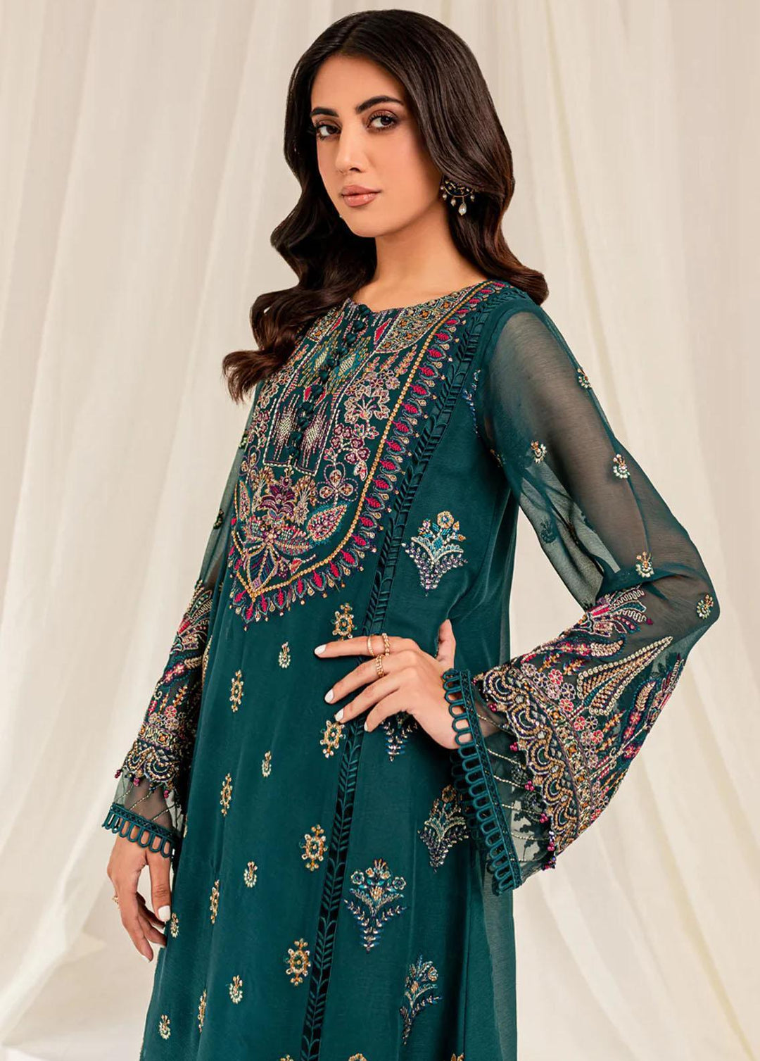 Xenia Formals Pret Embroidered Chiffon 3 Piece Suit Daneen