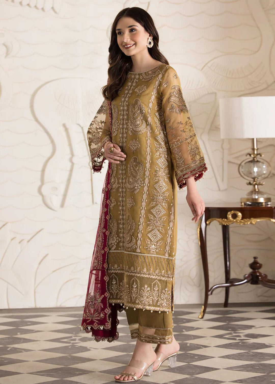 Xenia Formals Pret Embroidered Organza 3 Piece Suit XFR-22-418 RAYA