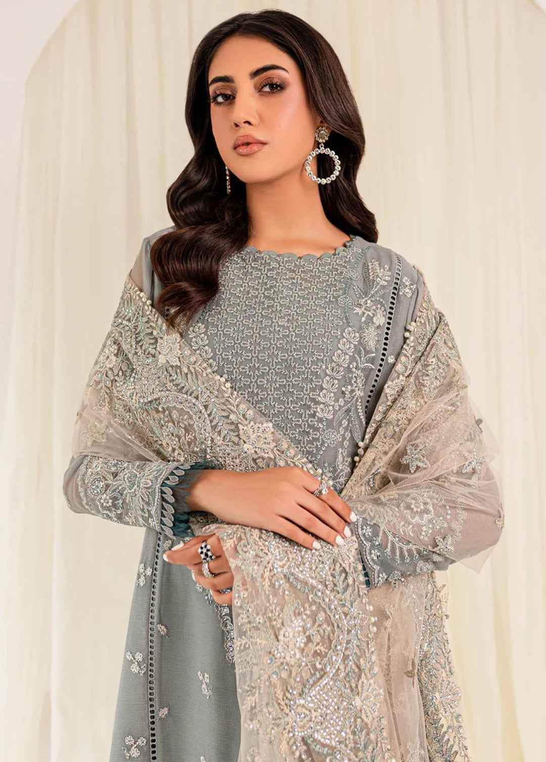 Xenia Formals Pret Embroidered Chiffon 3 Piece Suit XFR-22-438 Reehab