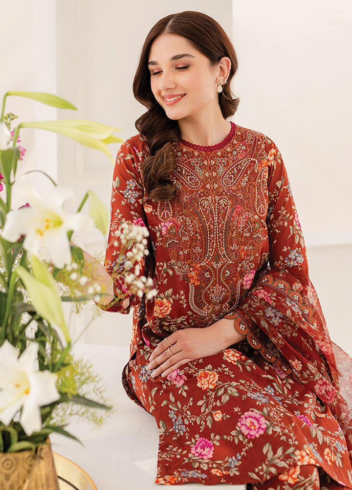 Xenia Formals Embroidered Lawn Suits Unstitched 3 Piece XE23SS D-01 Sicily - Summer Collection