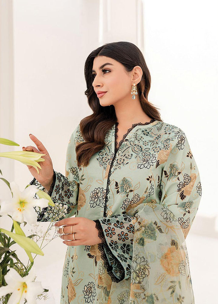 Xenia Formals Embroidered Lawn Suits Unstitched 3 Piece XE23SS D-02 Hesan - Summer Collection