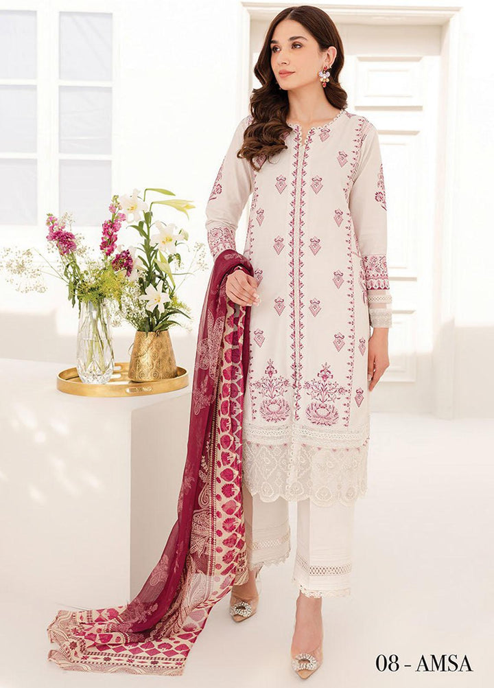 Xenia Formals Embroidered Lawn Suits Unstitched 3 Piece XE23SS D-08 Amsa - Summer Collection