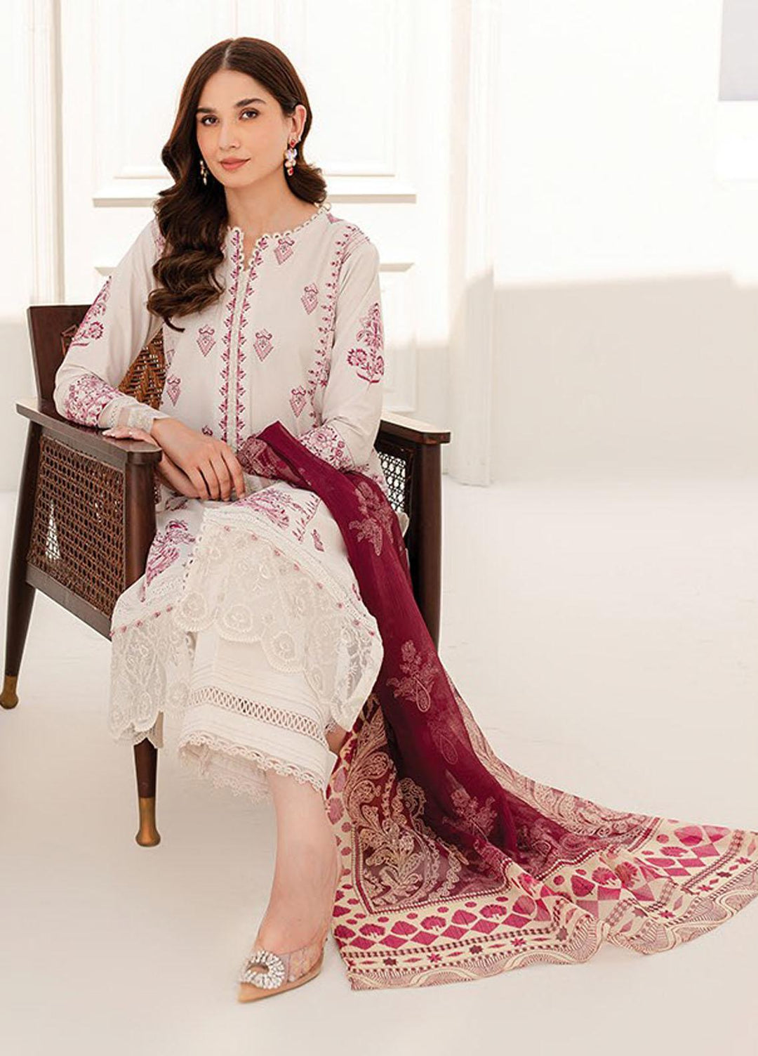 Xenia Formals Embroidered Lawn Suits Unstitched 3 Piece XE23SS D-08 Amsa - Summer Collection
