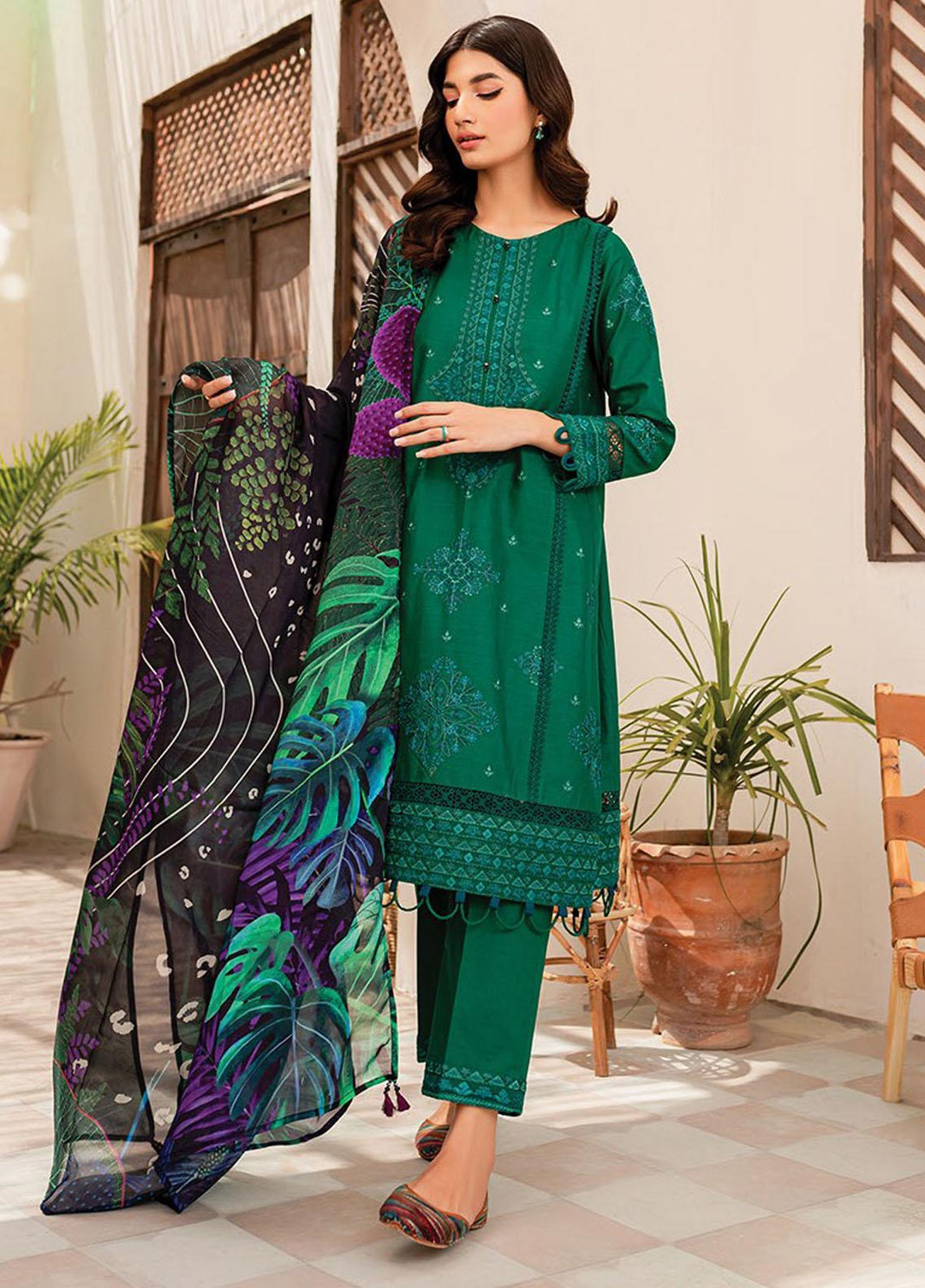 Xenia Formals Embroidered Lawn Suits Unstitched 3 Piece XE23SS D-10 Aeni - Summer Collection