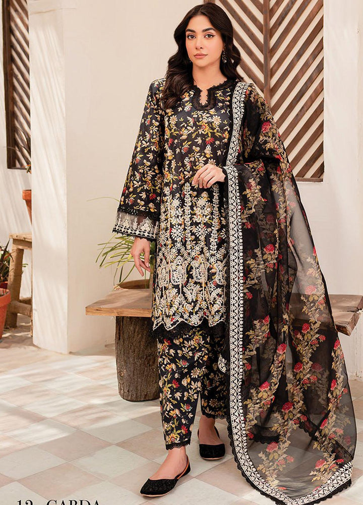 Xenia Formals Embroidered Lawn Suits Unstitched 3 Piece XE23SS D-12 Carda - Summer Collection