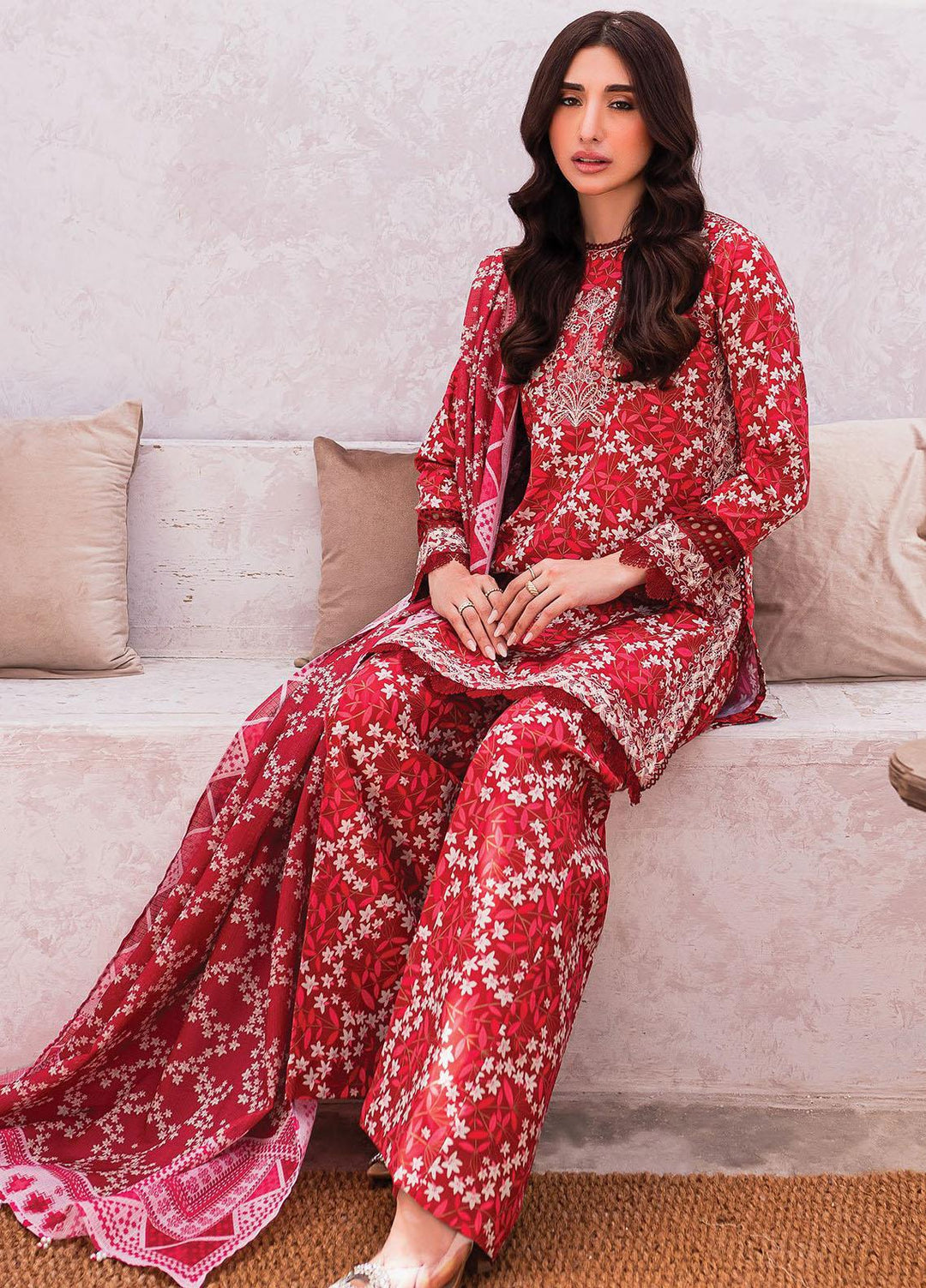 Xenia Formals Embroidered Lawn Suits Unstitched 3 Piece XE23SS-V2 D-01 Maisay - Summer Collection