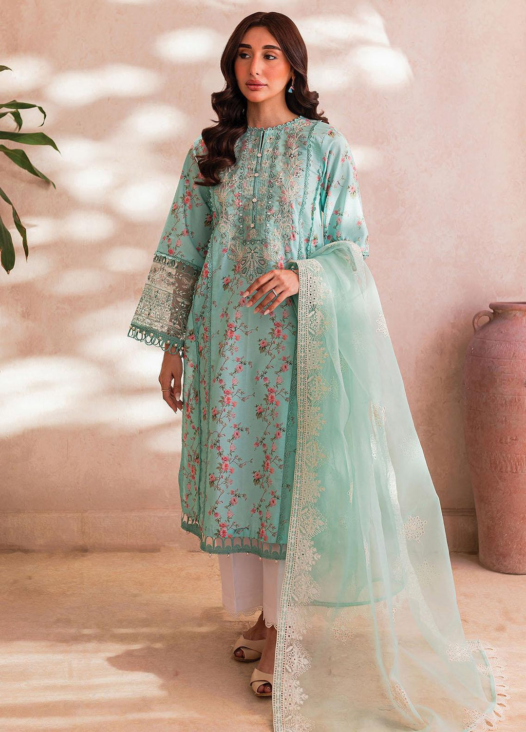 Xenia Formals Embroidered Lawn Suits Unstitched 3 Piece XE23SS-V2 D-03 Fallow - Summer Collection
