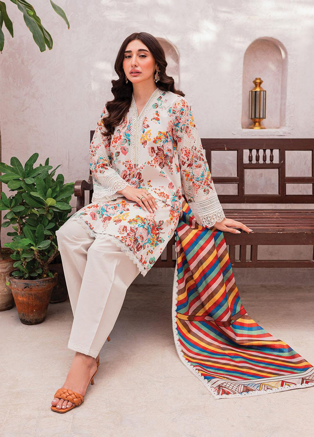 Xenia Formals Embroidered Lawn Suits Unstitched 3 Piece XE23SS-V2 D-04 Florin - Summer Collection