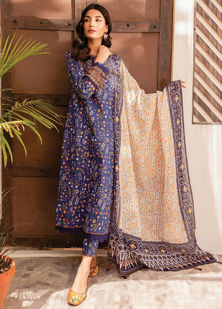 Xenia Formals Embroidered Lawn Suits Unstitched 3 Piece XE23SS-V2 D-05 Evron - Summer Collection