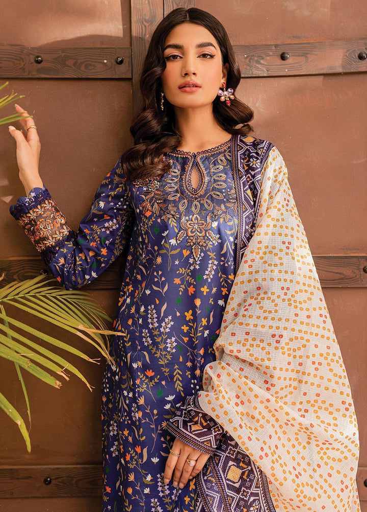 Xenia Formals Embroidered Lawn Suits Unstitched 3 Piece XE23SS-V2 D-05 Evron - Summer Collection