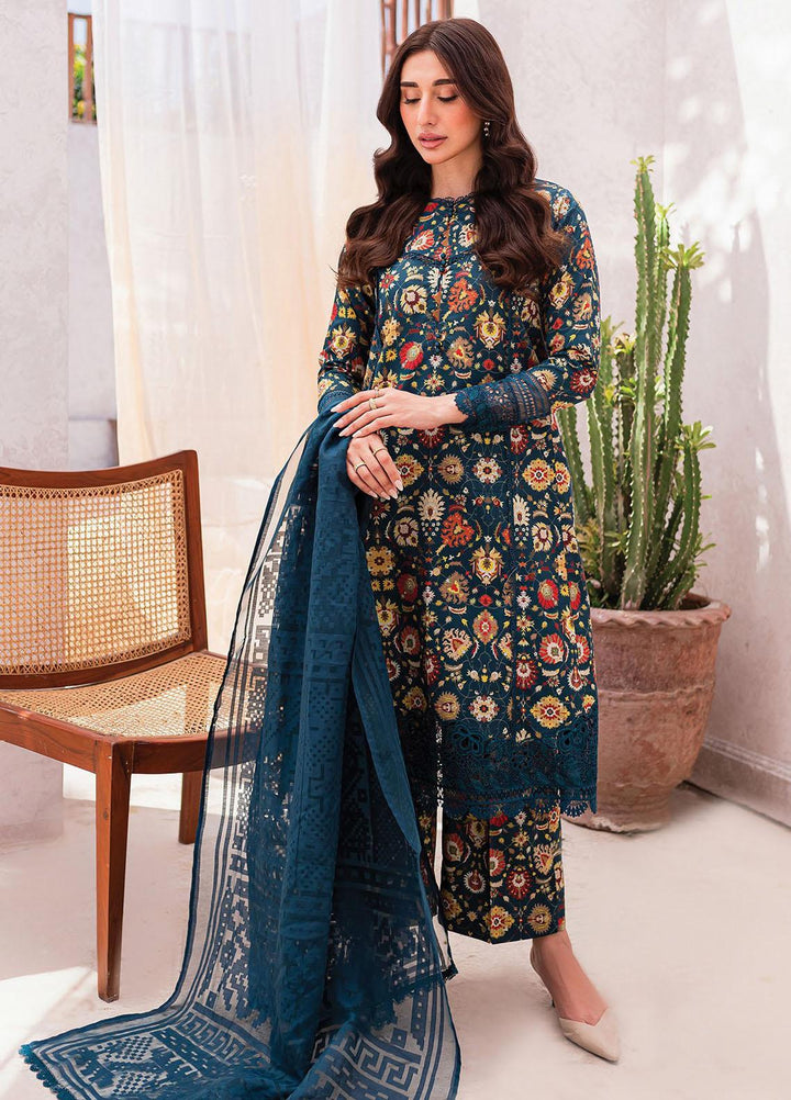 Xenia Formals Embroidered Lawn Suits Unstitched 3 Piece XE23SS-V2 D-07 Roisin - Summer Collection