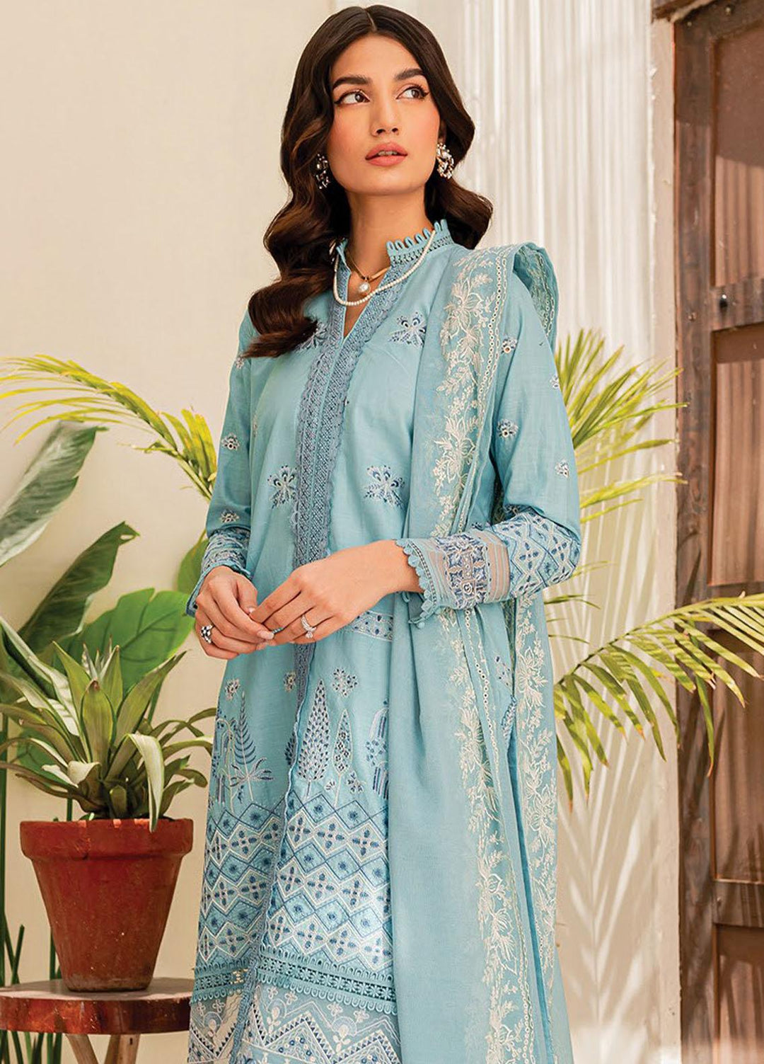 Xenia Formals Embroidered Lawn Suits Unstitched 3 Piece XE23SS-V2 D-08 Viola - Summer Collection