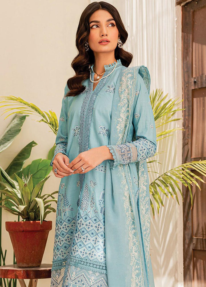 Xenia Formals Embroidered Lawn Suits Unstitched 3 Piece XE23SS-V2 D-08 Viola - Summer Collection
