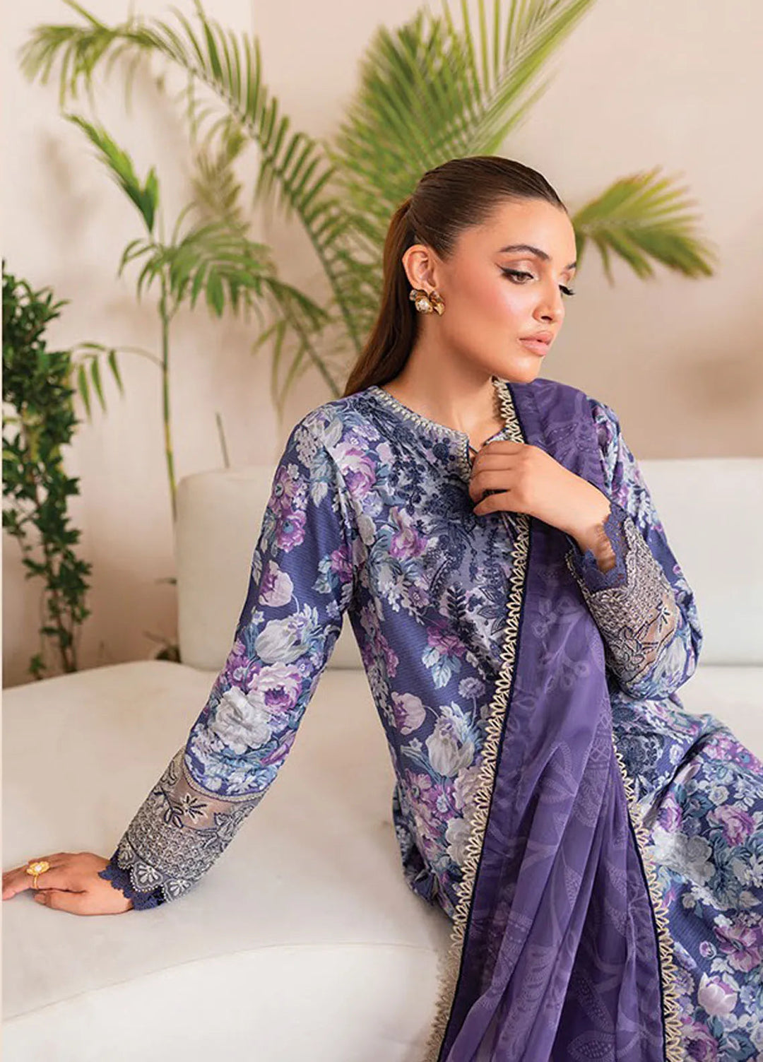 Xenia Printed Lawn Suits Unstitched 3 Piece XE25PL D-01 Elea - Summer Collection