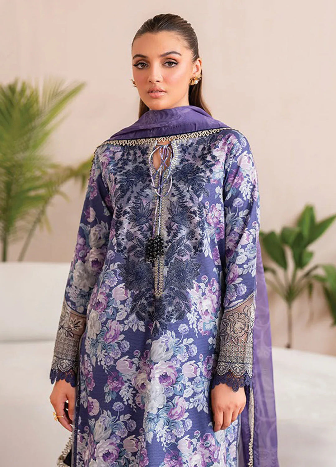 Xenia Printed Lawn Suits Unstitched 3 Piece XE25PL D-01 Elea - Summer Collection