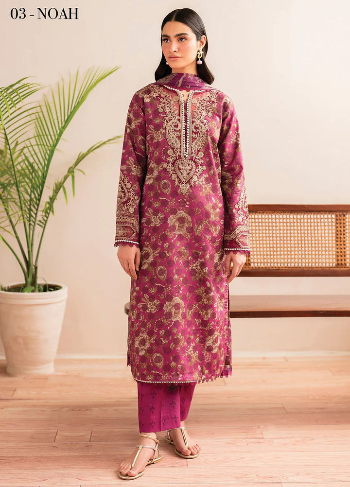 Xenia Printed Lawn Suits Unstitched 3 Piece XE25PL D-03 Noah - Summer Collection