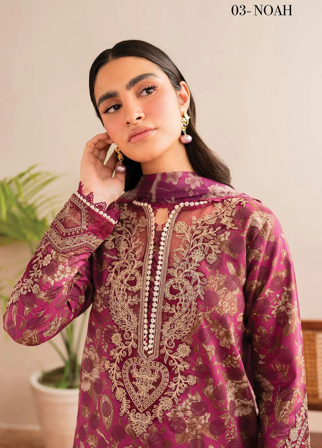 Xenia Printed Lawn Suits Unstitched 3 Piece XE25PL D-03 Noah - Summer Collection
