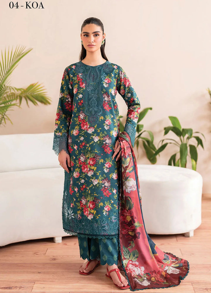 Xenia Printed Lawn Suits Unstitched 3 Piece XE25PL D-04 Koa - Summer Collection