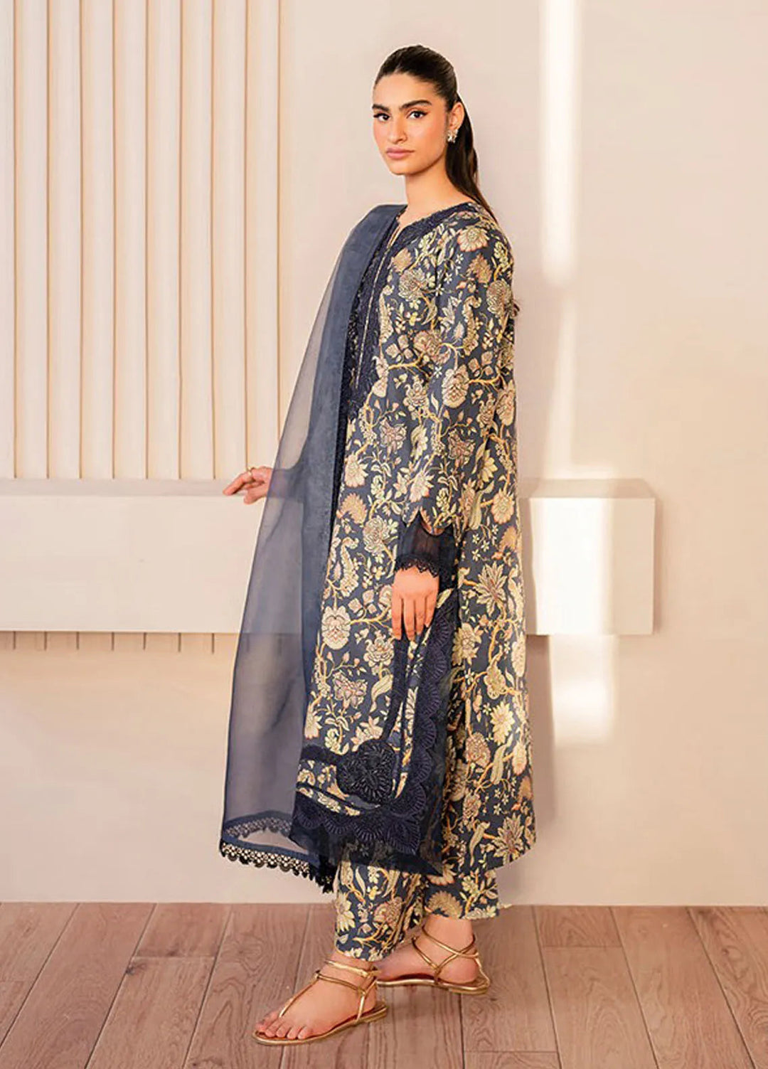 Xenia Printed Lawn Suits Unstitched 3 Piece XE25PL D-06 Brich - Summer Collection