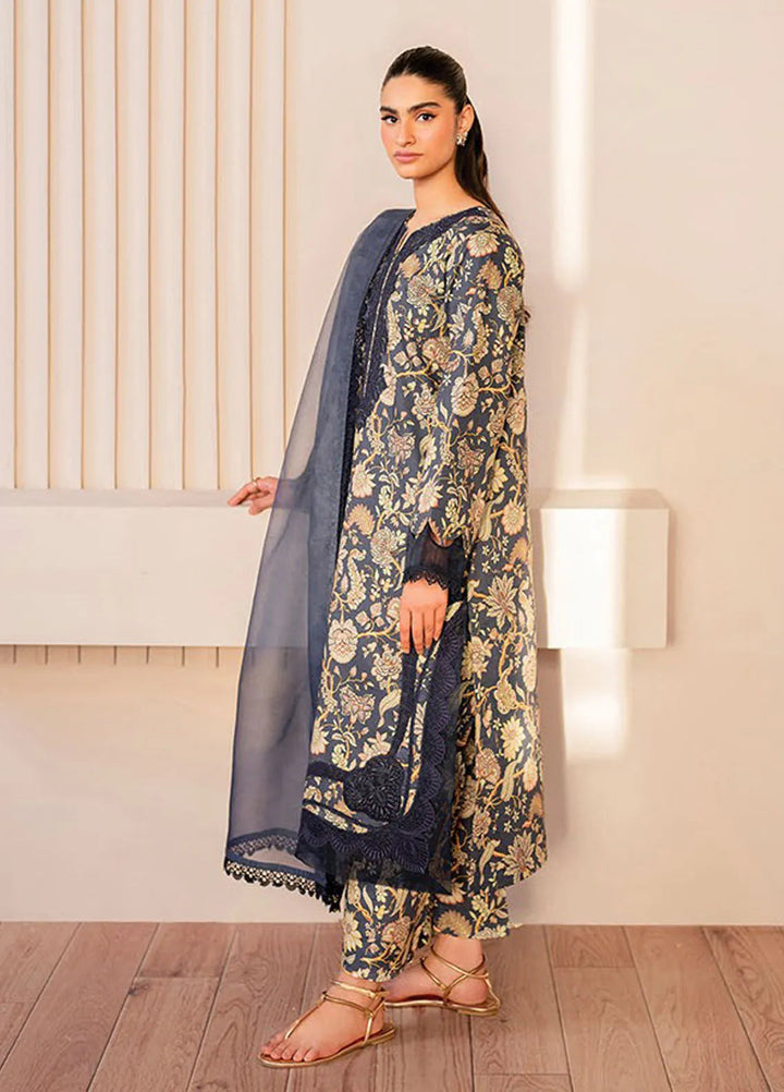 Xenia Printed Lawn Suits Unstitched 3 Piece XE25PL D-06 Brich - Summer Collection