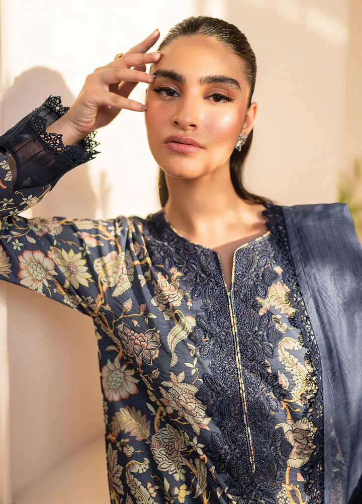Xenia Printed Lawn Suits Unstitched 3 Piece XE25PL D-06 Brich - Summer Collection